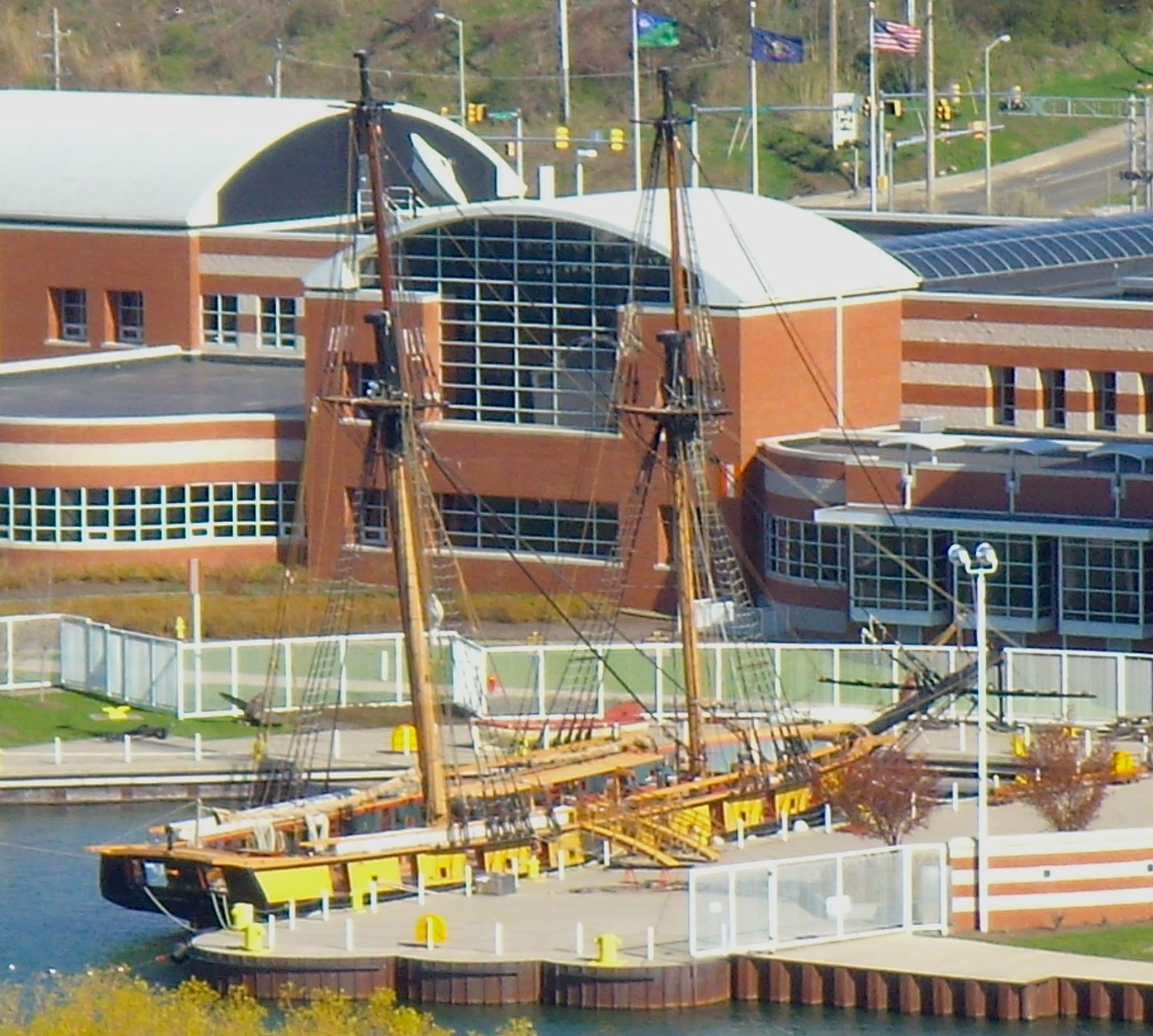 Niagara behind the new Erie Maritime Museum
