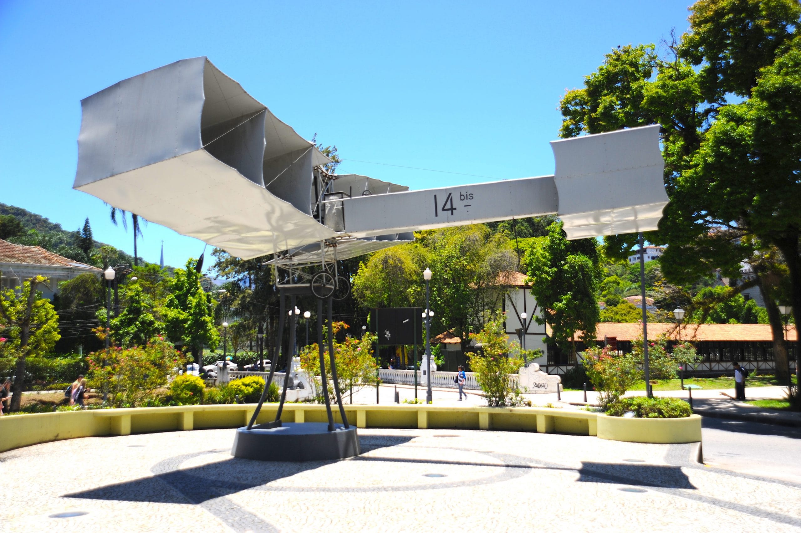 airplane built by Santos Dumont, displayed outside Rio.